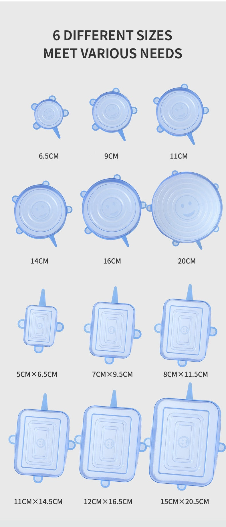 Kit Tampas de silicone universal